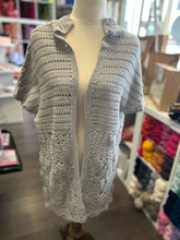 Load image into Gallery viewer, Boho Cardi - Crochet Cardigan- Grey -Medium size