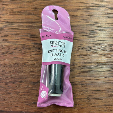 Birch Knitting in Elastic 200m Black