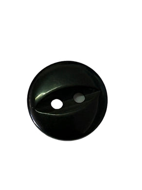 Plastic Round Button with Slit 12mm Black