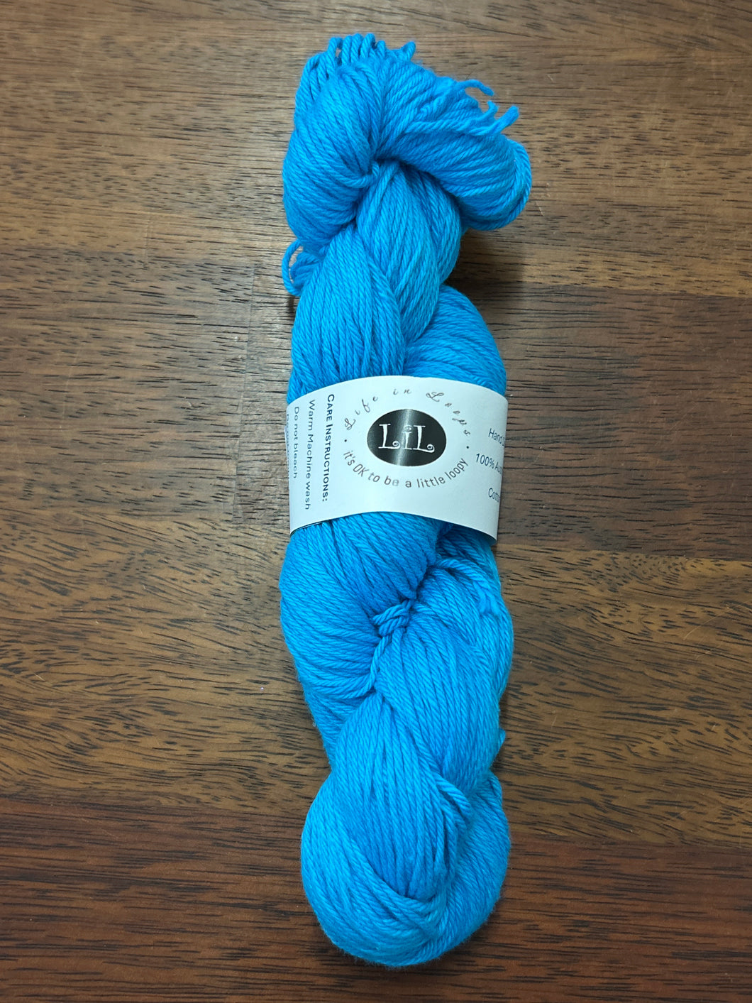 Life in Loops Hand-Dyed Cotton 8ply 100g Skein Cosmic Blue