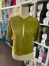 Load image into Gallery viewer, Lace Jacket - Crochet Cardigan- Avocado -Small size