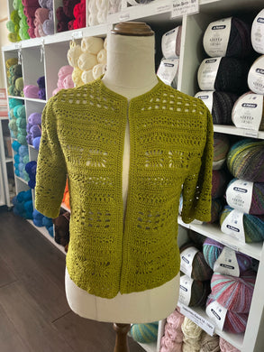 Lace Jacket - Crochet Cardigan- Avocado -Small size