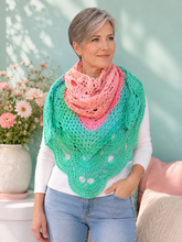Load image into Gallery viewer, Crochet Virus meets Granny Shawl - Watermelon - Cotton