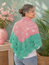 Load image into Gallery viewer, Crochet Virus meets Granny Shawl - Watermelon - Cotton