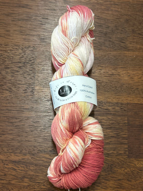Life in Loops Hand-Dyed Cotton 4ply 100g Skein Strawberry Shake