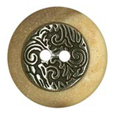 Sullivans Plastic Button 16mm Cream Silver