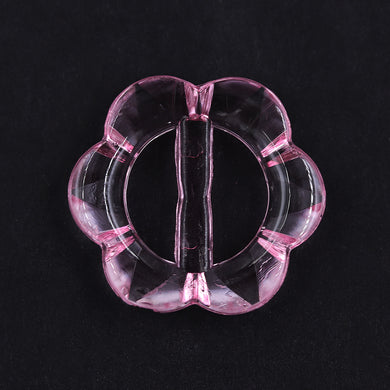 Sullivans 20mm Flower Buckle Plastic Button - Clear Pink