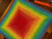 Load image into Gallery viewer, Crocheted Rainbow Cotton Baby Blanket