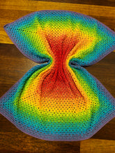 Load image into Gallery viewer, Crocheted Rainbow Cotton Baby Blanket