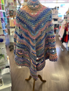 Crochet Virus meets Granny Shawl - Sun Road - Acrylic and Wool Blend