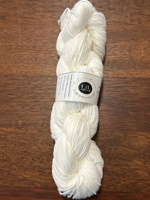 Life in Loops Hand-Dyed Cotton 8ply 100g Skein White