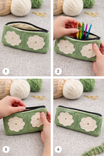Load image into Gallery viewer, Zipper Pouch/Pencil Case Granny Square Digital Pattern by Knitty Gritty