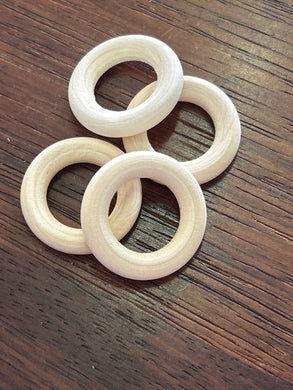 Wooden Rings - 3cm diameter - Pack of 4