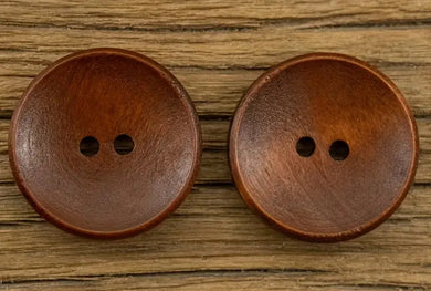 Vintage Wooden Button - Red Wood