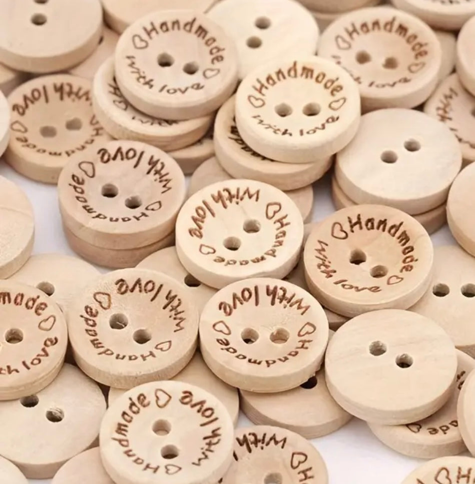 Wooden Button - Handmade with love