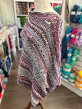 Load image into Gallery viewer, Crochet Purple Yak Butter Tea Shawl/Poncho - Shades of Blue - Bamboo