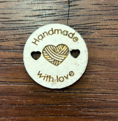 Handmade with Love Wooden Buttons.
