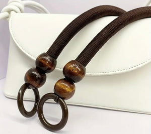 Vintage Woven Bag Handles with beads