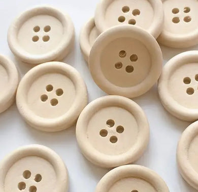 25mm Wooden Button - 4 holes