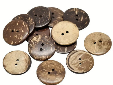 Natural Coconut Shell - Wooden Style Button