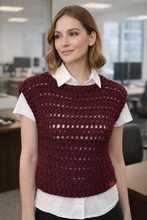 Load image into Gallery viewer, Chunky Burgundy Vest - Small size