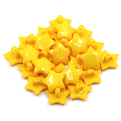 Sullivans 15mm Kids Plastic Button With Shank - Yellow Star