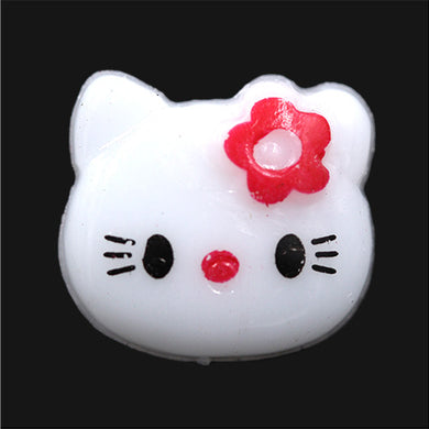 Sullivans 15mm Kids Plastic Button With Shank - White Cat