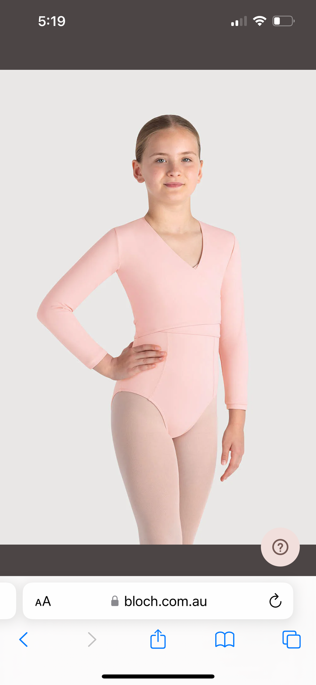 Bloch Overture Crossover Girls Long Sleeve Wrap Top - Z0858G