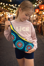 Load image into Gallery viewer, Crocheted Ferris Wheel Belt Bag - Cotton Blend - Lined with Zipper