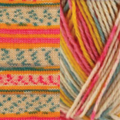 Fiddlesticks Harlequin Sock Yarn - 4ply Orange 32-04