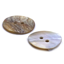 Load image into Gallery viewer, Sullivans 15mm Round Akoya Shell Buttons - River Smoked