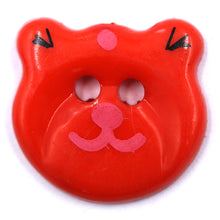 Load image into Gallery viewer, Sullivans 20mm Kids Plastic Button - Two Eyed Red Cat