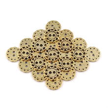 Load image into Gallery viewer, Sullivans 15mm Round Plastic Button 2 Hole - Gold With Chain Loop Border