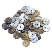 Load image into Gallery viewer, Sullivans 12mm Round Akoya Shell Buttons - River Smoked