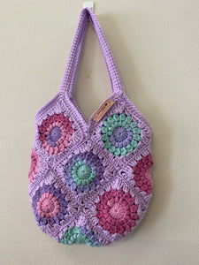 Custom order - Medium Sunburst Crocheted Lined Bag - Acrylic