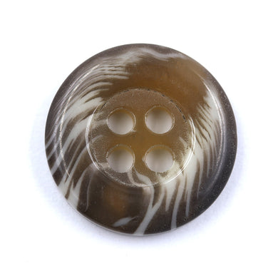 Sullivans 15mm Swirl Two Tone Round Plastic Button 4 Hole - Fawn