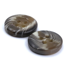 Load image into Gallery viewer, Sullivans 15mm Swirl Two Tone Round Plastic Button 4 Hole - Fawn