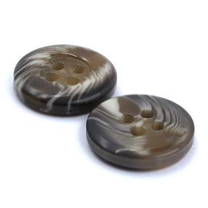 Sullivans 15mm Swirl Two Tone Round Plastic Button 4 Hole - Fawn