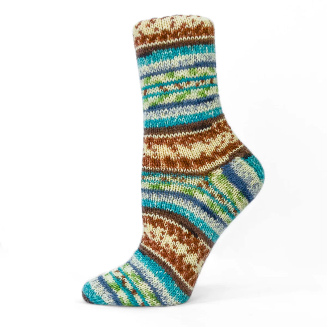 Fiddlesticks Jester Sock Yarn - 4ply - Brown-Aqua 82-05
