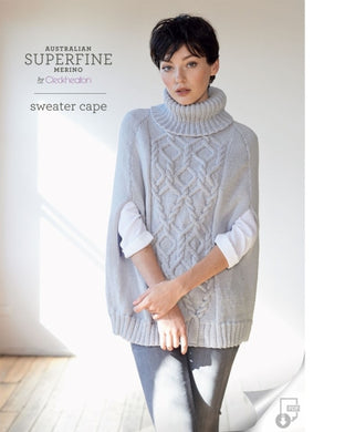 Australian Superfine Merino Sweater Cape -402 Pattern Book