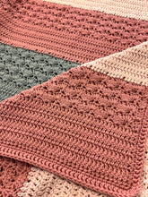 Load image into Gallery viewer, Crocheted Caper Throw/Blanket - Pink/Grey