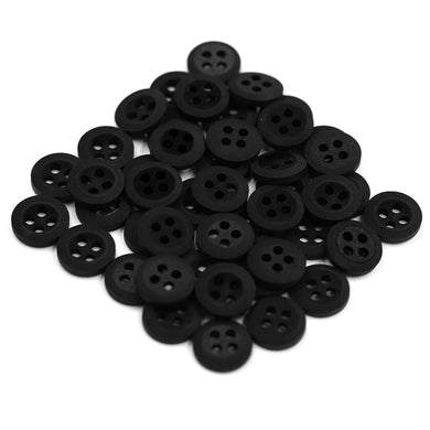 Sullivans 10mm Round Plastic Opaque Button 4 Hole - Black