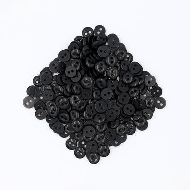 Sullivans 8mm Two Hole Fish Eye Doll Plastic Buttons - Black