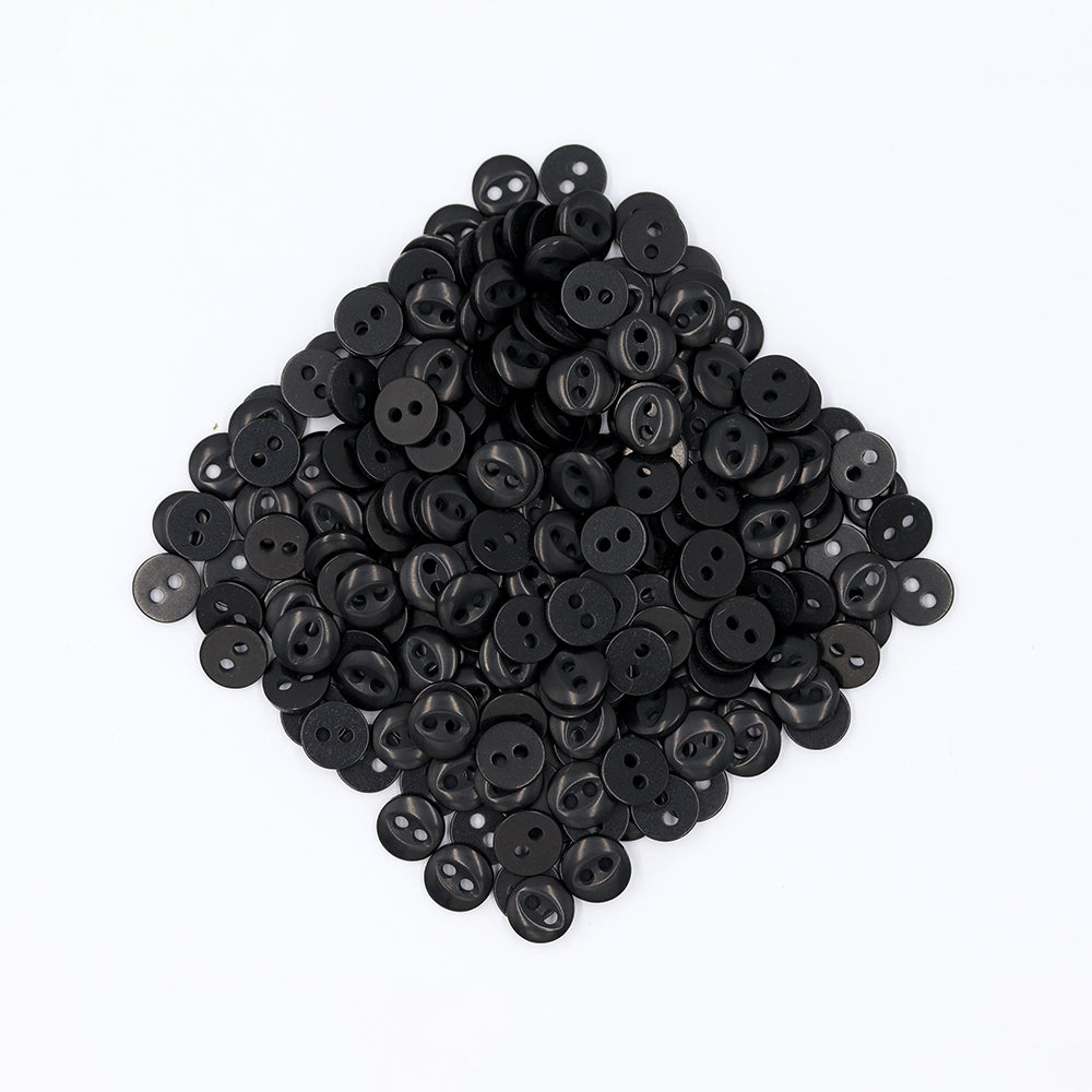 Sullivans 8mm Two Hole Fish Eye Doll Plastic Buttons - Black