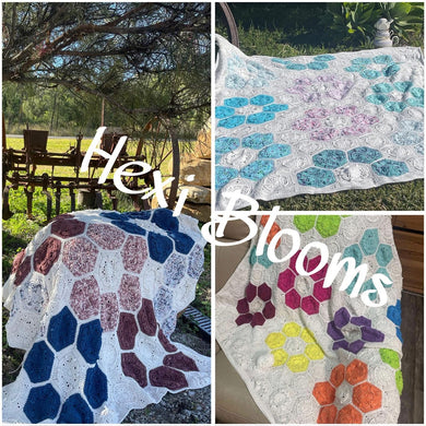 Hard Copy Hexi Blooms Blanket Pattern Book by Life in Loops