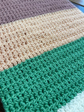 Load image into Gallery viewer, Crocheted Boho Colour Block Blanket