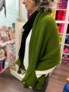 Khaki Friendship Pocket Wrap/Shawl - 100% Acrylic