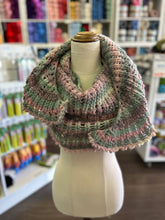 Load image into Gallery viewer, Knitted Cresent Shawl - Desert Bloom - Acrylic and Wool Blend