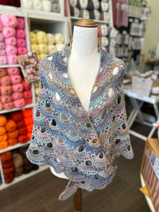 Crochet Virus Shawl - Wyoming - Acrylic and Wool Blend