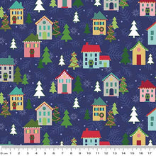 Load image into Gallery viewer, Unisex Christmas Blue Houses Nurse Scrub Tops
